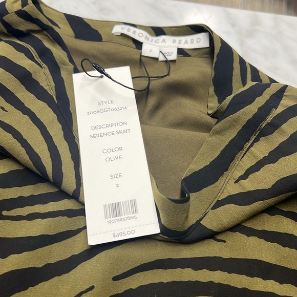 Veronica Beard NWT Serence Maxi Skirt Size 2 in Olive Zebra - Picture 11 of 14